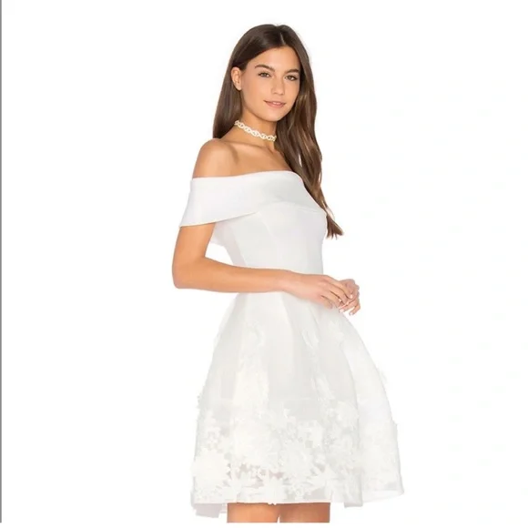 acler kadence long-sleeve petal appliqué mini dress Kadence High Neck Midi Dress in Black & Ivory